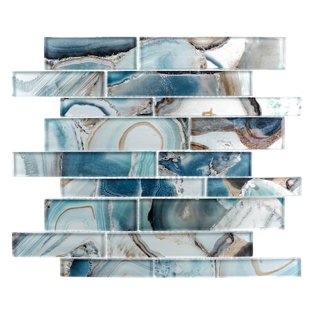 Andova Tiles SAMPLE-Myst Brick Joint Agate Inspired Polished Glass Wall Mosaic Tile SAM-ANDMYS243
